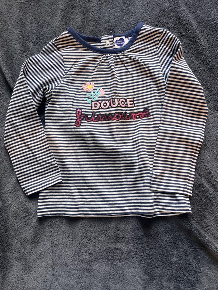 Tshirt fille 3 ans mot d'enfants