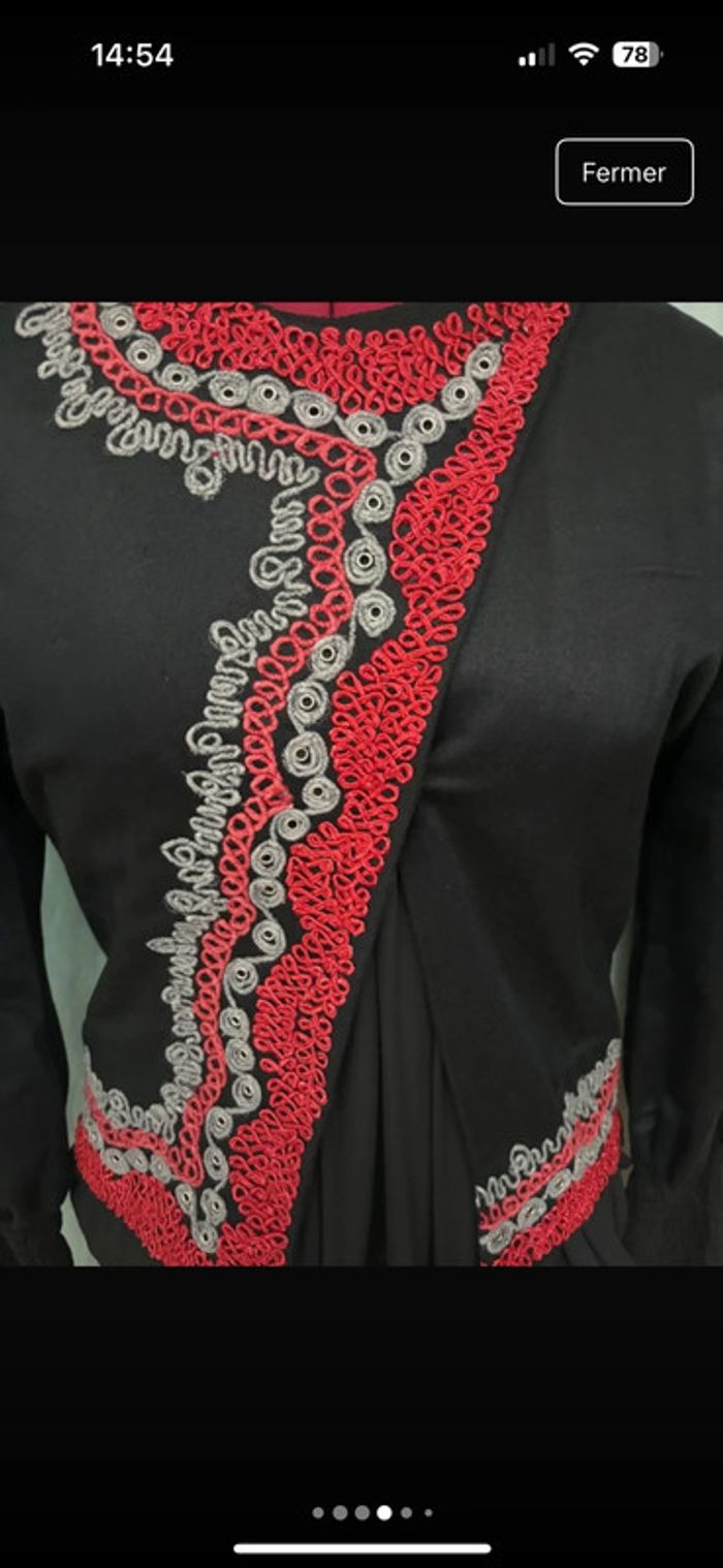 Superbe veste chic noire avec broderies Yokana S/36 - photo numéro 4