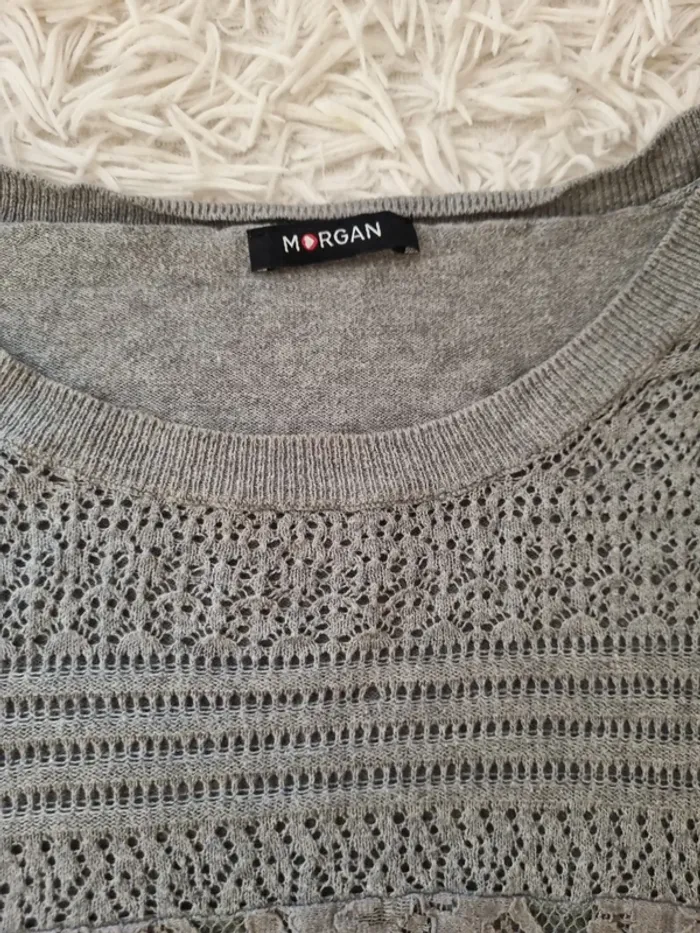 pull fin effet dentelle morgan - photo numéro 2