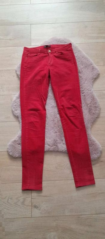 Pantalon velours  côtelé  mango  rouge  taille 34