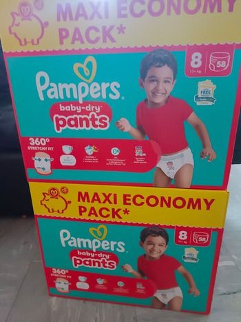 Couches Pampers Baby-Dry pants Taille 8