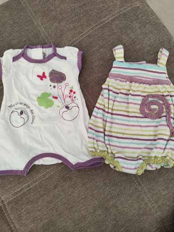 Lot de 2 barboteuses 1 mois