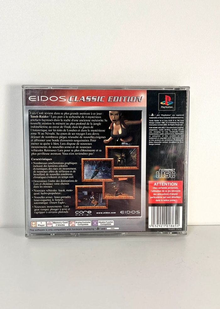 🇫🇷 Jeu PSone : Tomb Raider 3 VF intégrale - photo numéro 2
