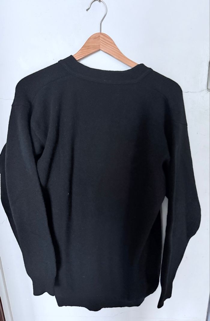 Gilet long/ robe courte noir en laine - photo numéro 2