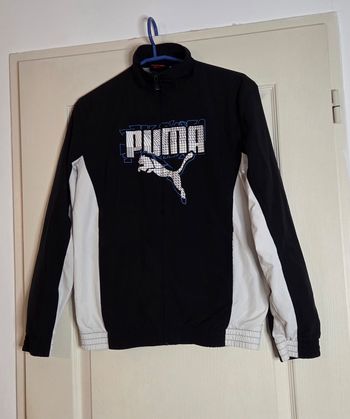 Veste PUMA SportLifestyle noire et blanche – logo vintage – taille enfant 14-16 ans (164) – très bon état