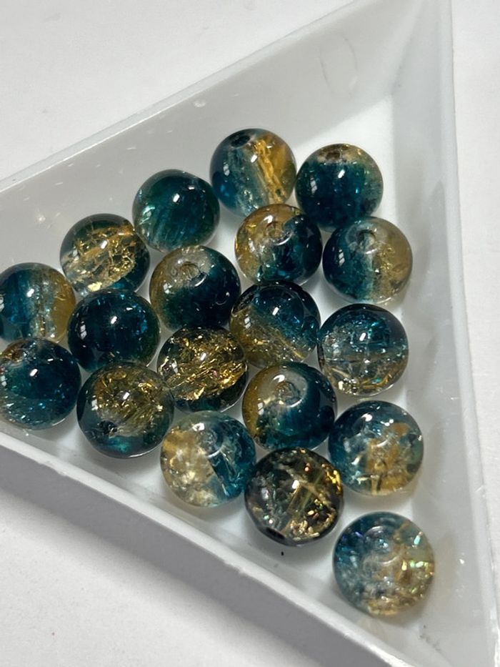 B49, 20 perles craquelées 8mm verre - photo numéro 2
