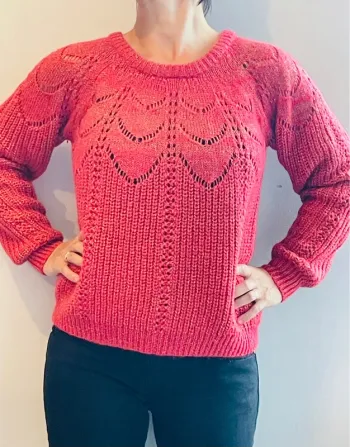 Pull hiver laine brillante et semi transparent