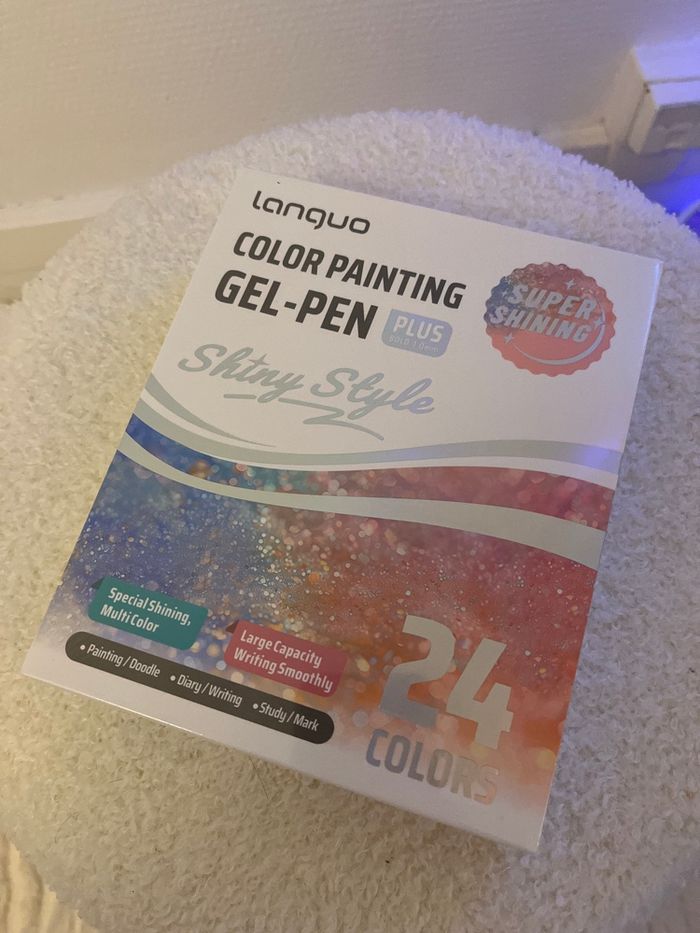 Languo boîte de 24  Gel pen plus super shining