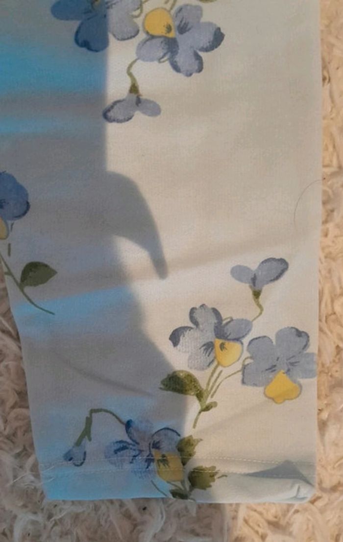 Pyjama femme bleu ciel, imprimé fleurs, taille M - photo numéro 5
