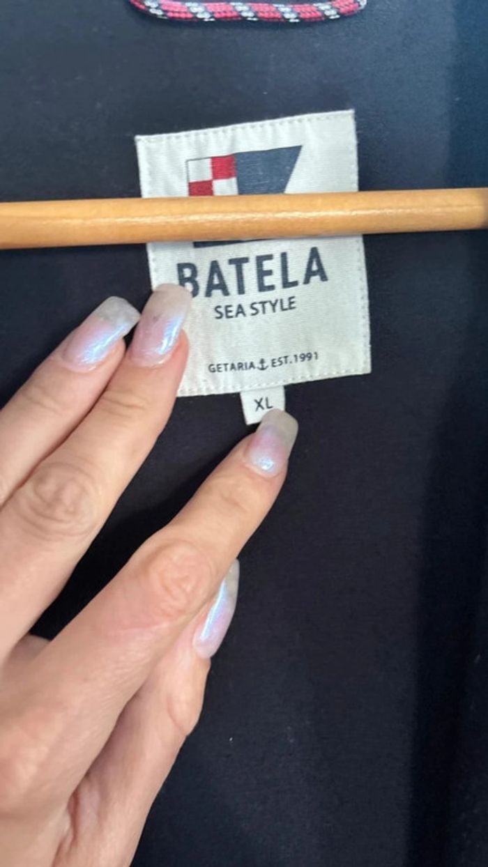 💕 veste à capuche bleue marine taille xl 42 #batela - photo numéro 3