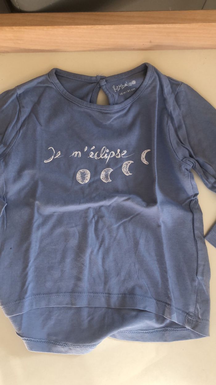 T-shirt manche longue bleu 18 mois kimbaloo - photo numéro 2