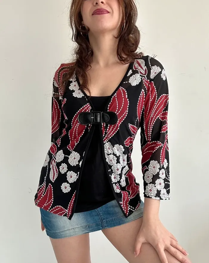 Haut vintage y2k années 2000 à motifs taille L - photo numéro 4