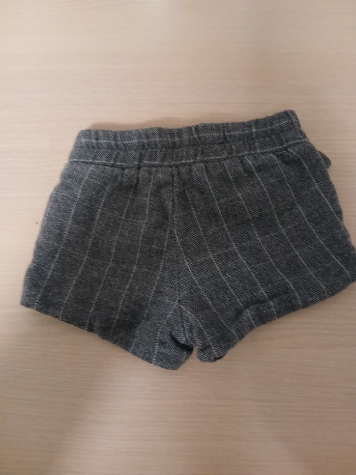 Short d hiver bebe en coton taille 3 mois a rayures  couleur gris - photo numéro 6
