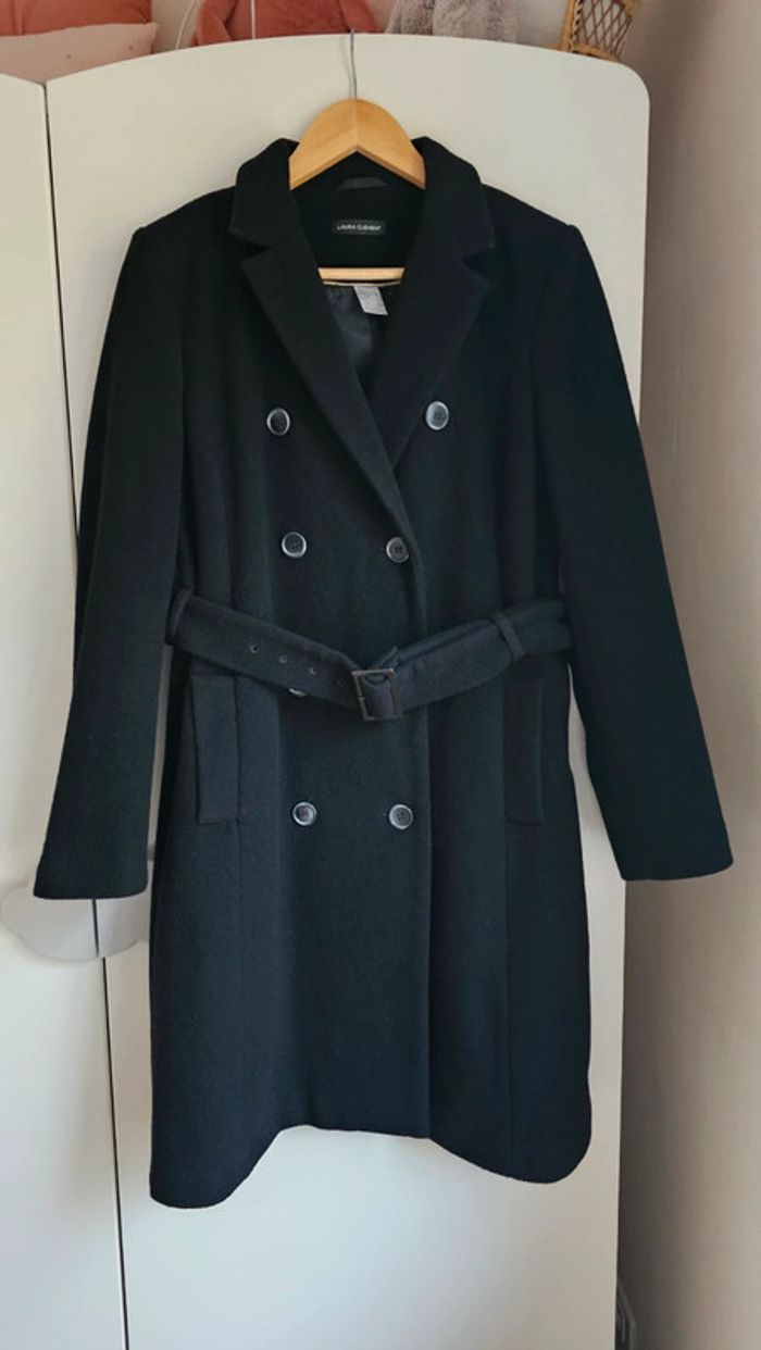 Manteau laine noir Laura clément 38 - photo numéro 4
