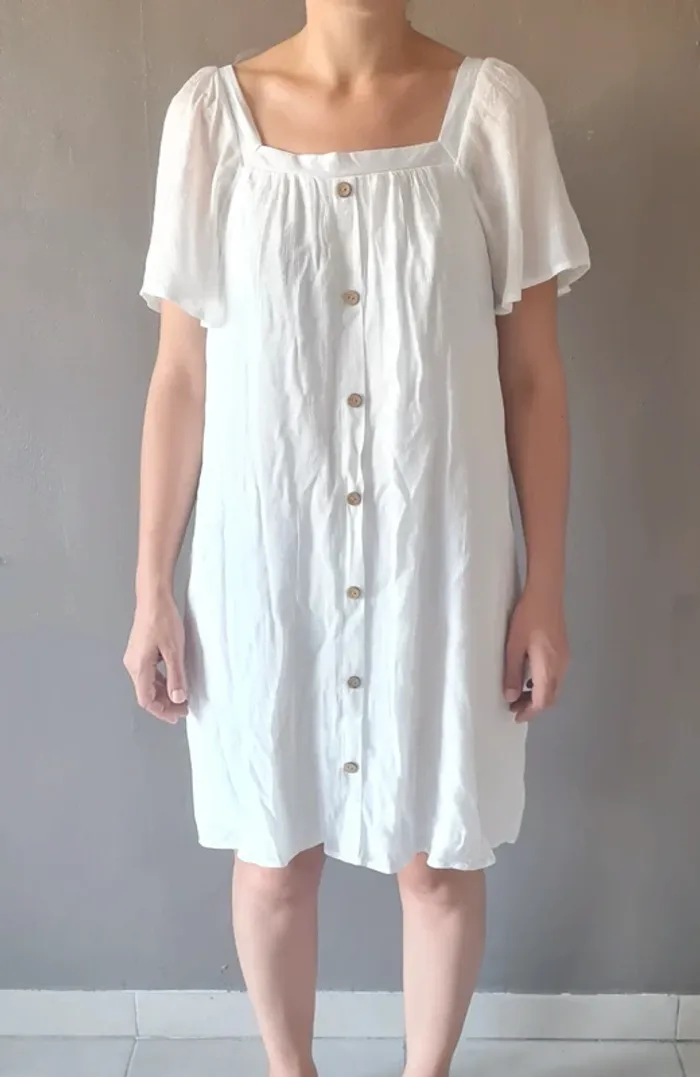 Robe blanche col carré Naïf - photo numéro 2