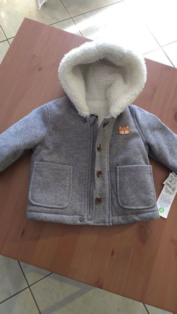 Neuf (non porté)🏷 😍🤩💙 superbe manteau chaud 6 mois garçon 😍🤩💙
