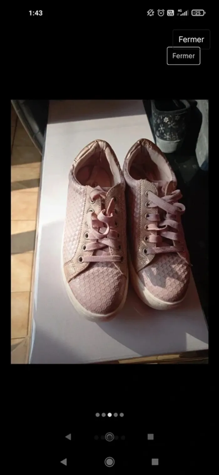Chaussures basket rose avec effet - photo numéro 2