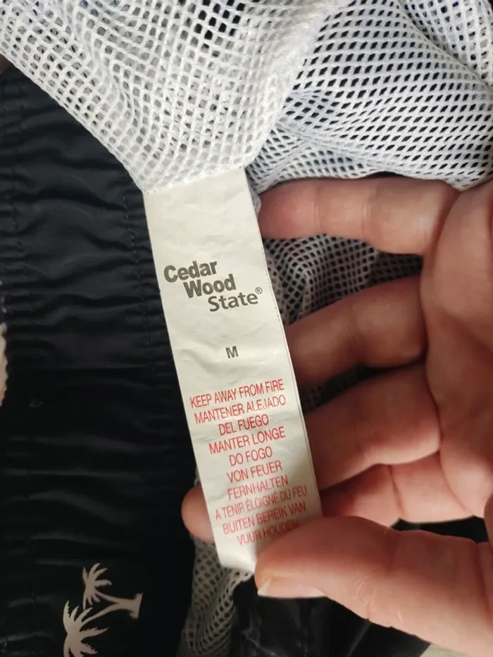 Short de bain noir motif tropical taille M Cedar Wood State - photo numéro 8