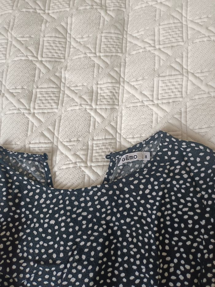 Robe noire à pois blanc Gémo T.8 ans - photo numéro 2