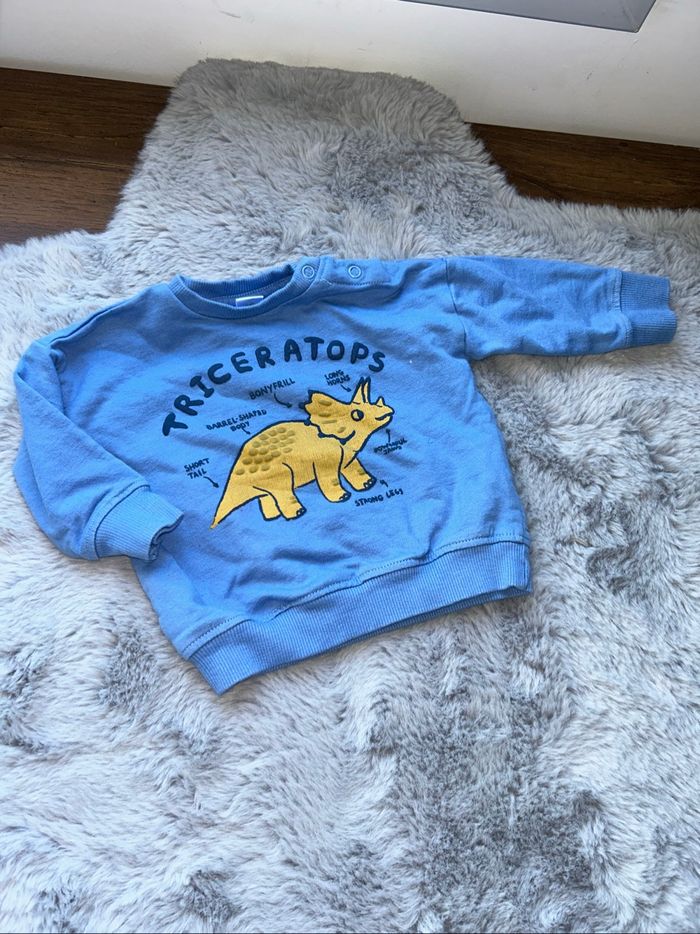 Pull bleu dinosaures - 6 mois - Tex Baby