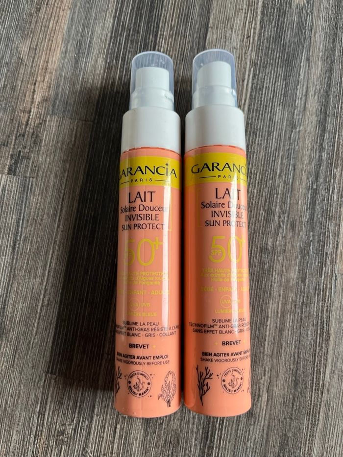 Lot de 2 Garancia Lait Solaire Douceur SPF 50+ Neuf 50mlx2