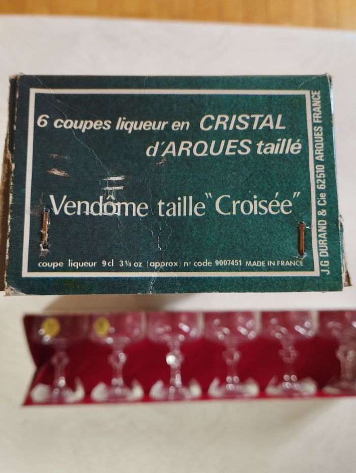 6 verres 9 cl Vendôme taille "croisé " - photo numéro 3