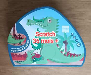 Puzzle contour Scratch "Maman crocodile et ses bébés" 3 ans +