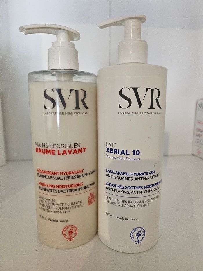Lot creme xerial 10 et baume lavant main