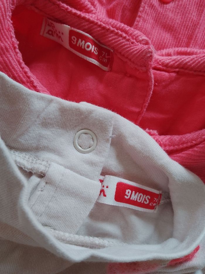 Ensemble robe et t-shirt bébé fille 9 mois DPAM - photo numéro 10