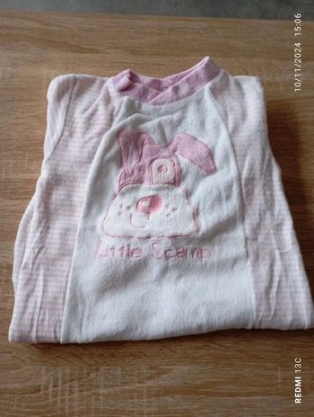Pyjama chien rose et blanc
