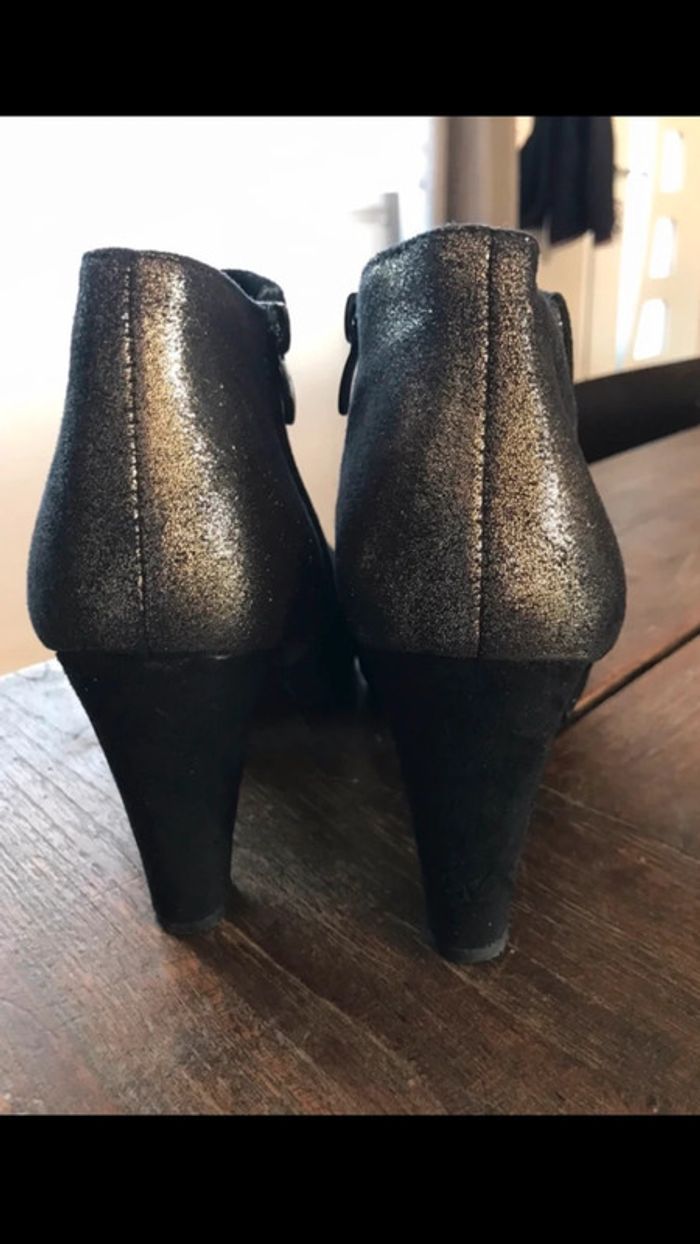 Jolies bottines noires et or , taille 40 - photo numéro 5