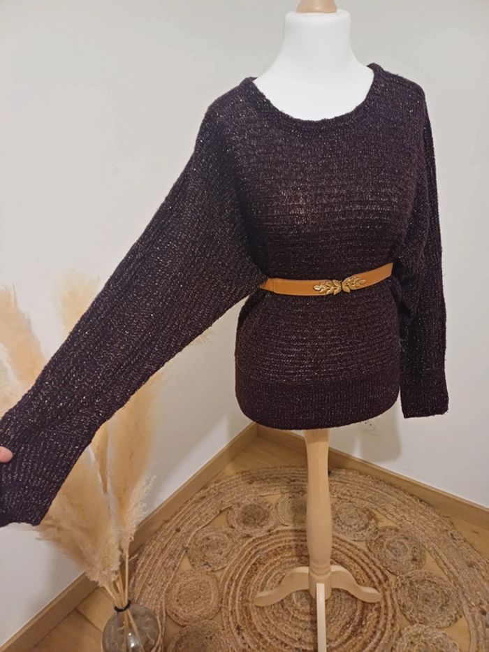 Pull violet pailleté Lady Blush taille M 38