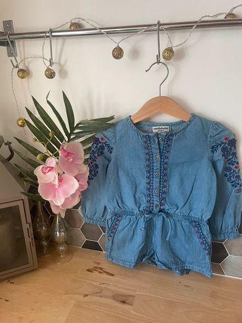 Combishort en jean Vertbaudet 86 cm