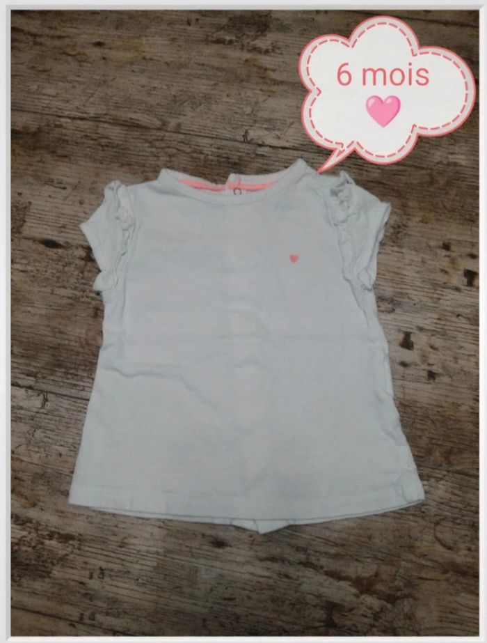 Joli t-shirt courtes manches été fille 6 mois
