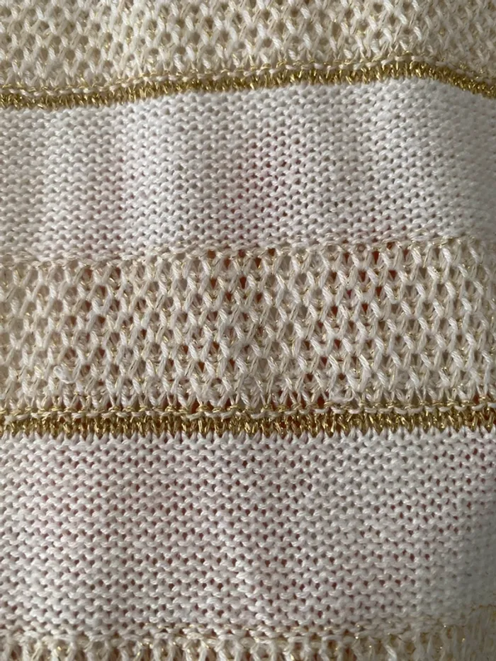 Pull léger blanc et doré Springfield - Taille M - photo numéro 3