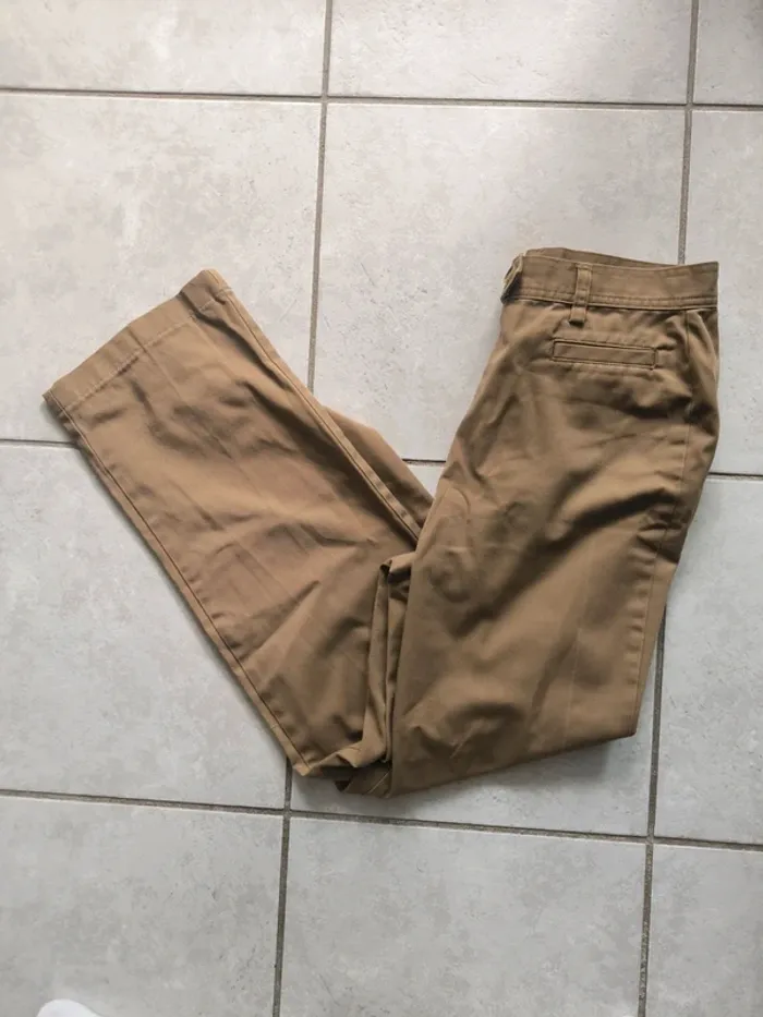 Pantalon marron clair | beige foncé - photo numéro 2