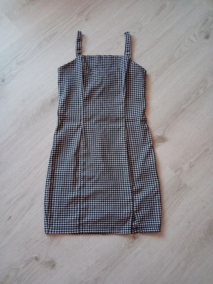 Robe à carreaux noir et blanc XS