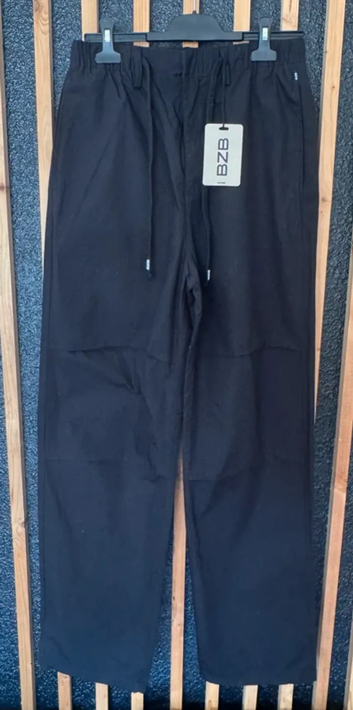 Pantalon Parachute BZB - Noir - Coupe Large - Taille 36 / S - Neuf - Valeur 20€ - photo numéro 3