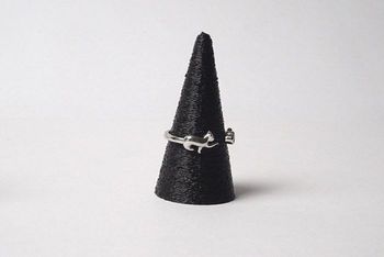 Bague neuve Chat, cœur rose ajustable FR 53-US 6,5 => FR 56-US 8