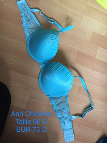 Soutien gorge bleu Ann Christine Taille 90 D
