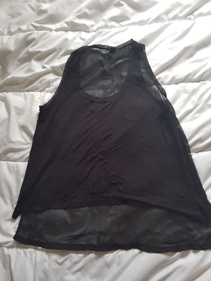 Tunique voile doublé noir. 40/42. H&M. L 71 cm