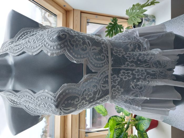 Superbe nuisette / body blanc cassé dentelle, chic et féminin Taille S/M - photo numéro 3