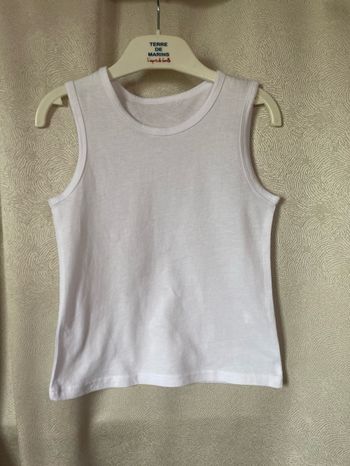 T-shirt débardeur coton blanc état neuf 4/5 cm