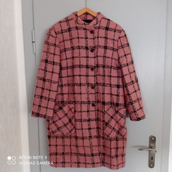 Manteau rose à carreaux t38/40
