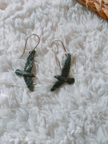 Boucle d'oreille corbeaux black raven
