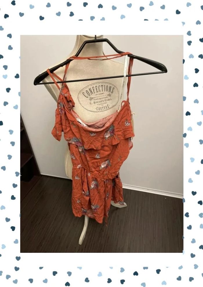Combi Short à fleurs couleur brique Blu Pepper TS - photo numéro 2