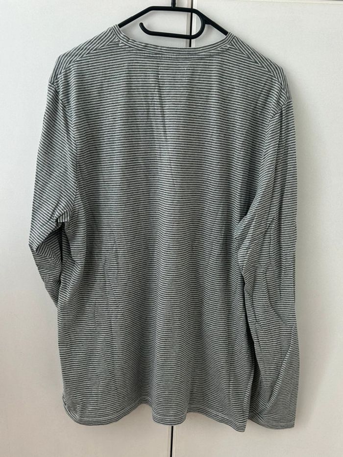 T-shirt à manches longues en coton - blanc et noir à rayures - taille xl Jules - photo numéro 5