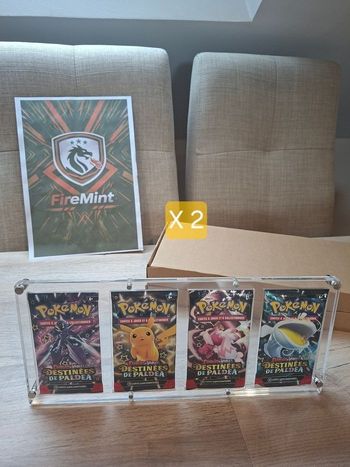 Lot de 2 présentoirs pour 4 boosters Pokémon artsets premium en acrylique épais,  support boosters