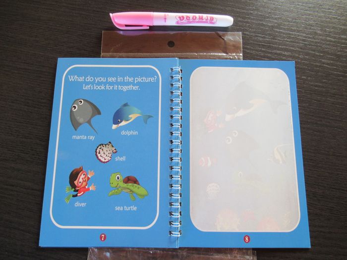 Livre coloriage animaux marins de dessin à l'eau magique + crayon (type aquadoodle) neuf - photo numéro 3