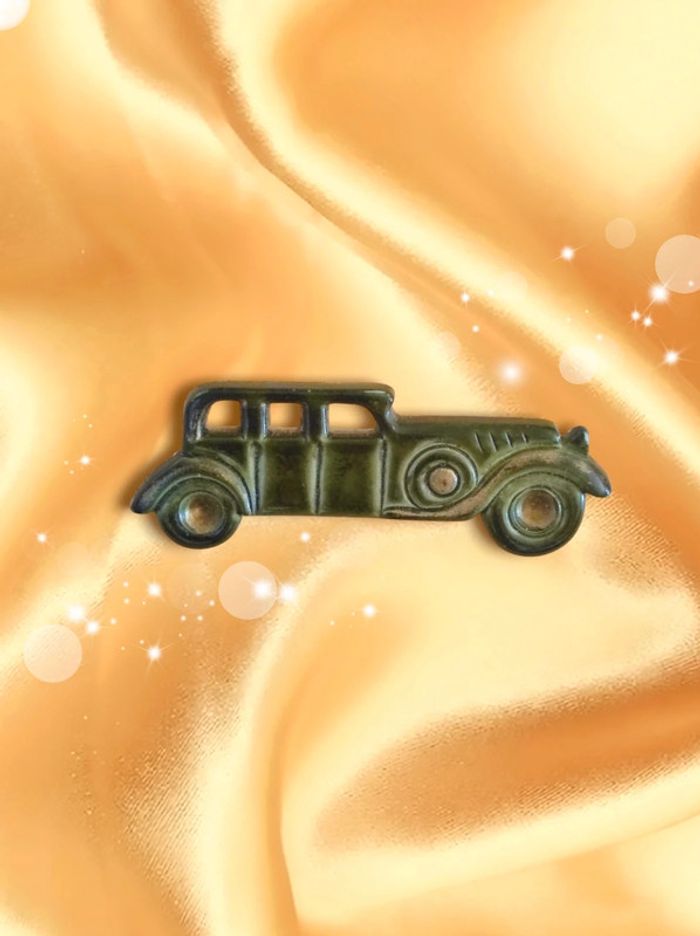 Broche voiture Rolls Royce kaki vintage